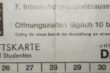 Eintrittskarte von 1976, die achte „boot“ Düsseldorf