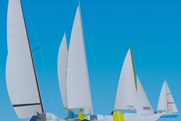 Segelregatta - Das Feld umrundet die Wendemarke