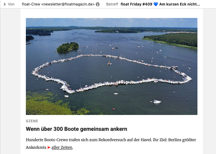 Screenshot „Der Ankerkreis beim Stern von Berlin 2025“ © Newsletter floatmagazin.de - und © Motoryachtverband Berlin 