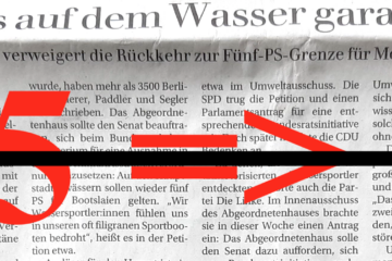 15 => 5 durchgestrichen, Hintergund Zeitungsartikel